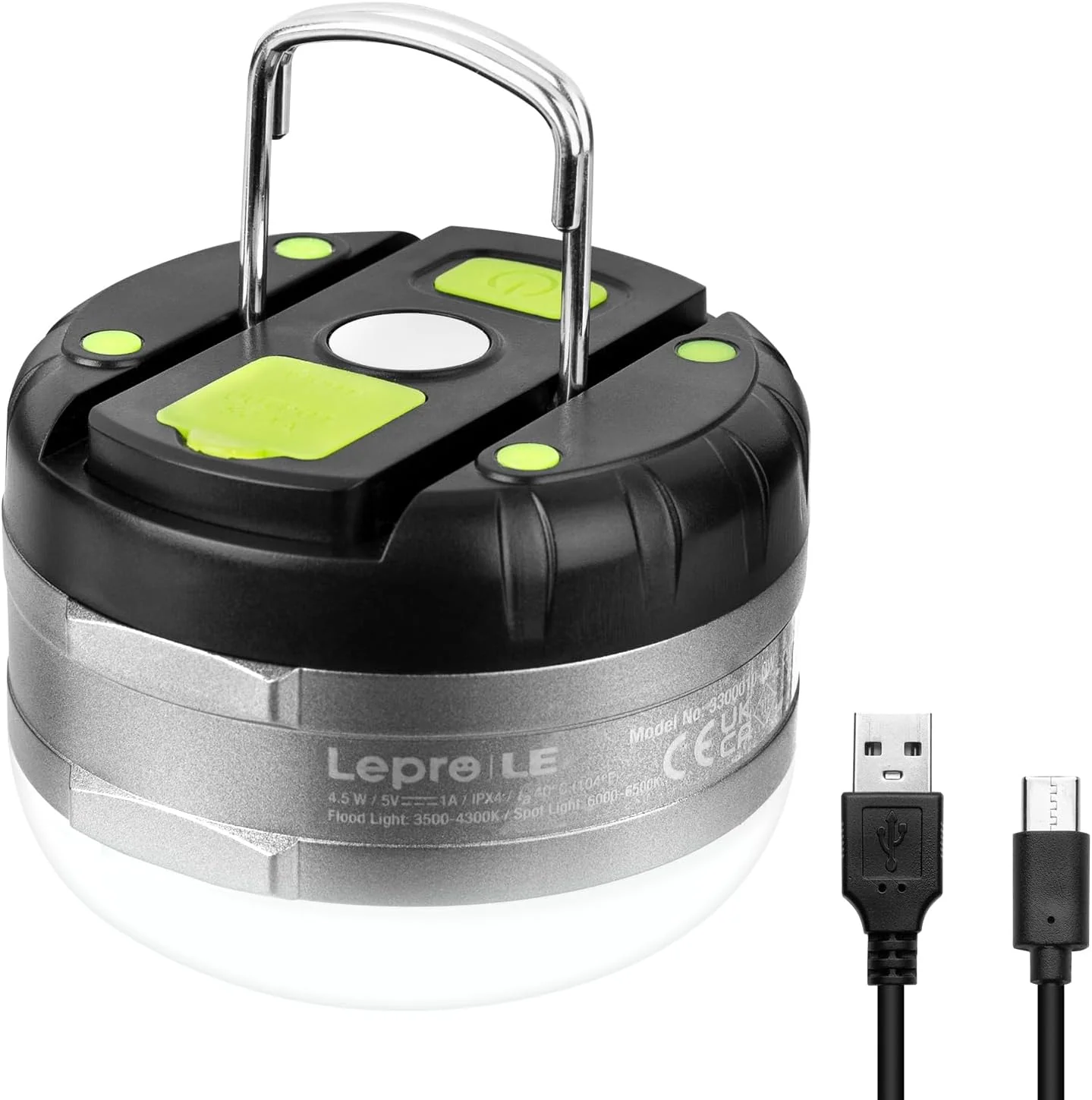 Lepro LED Camping Lantern (Rechargeable & Waterproof, with 5 Adjustable Brightness Levels)
