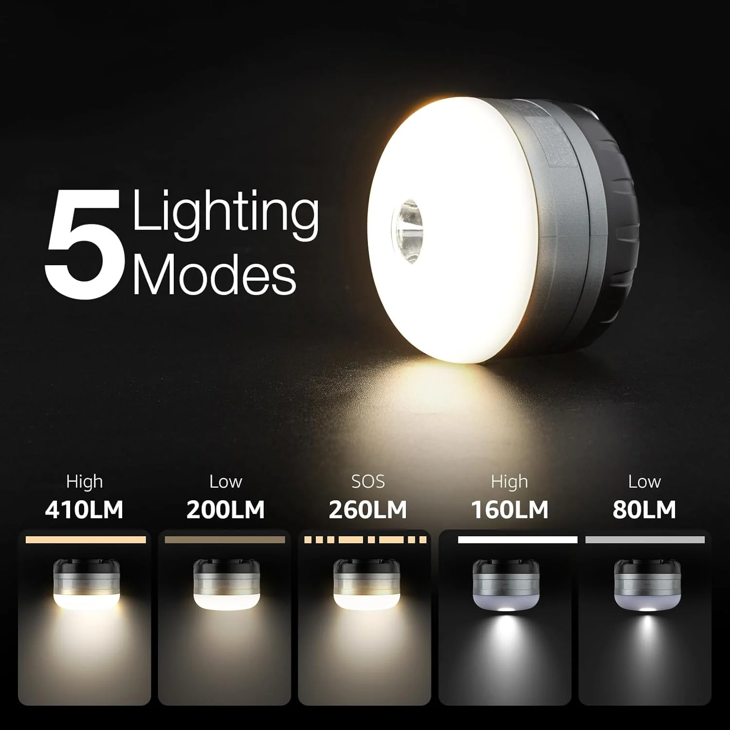 Lepro LED Camping Lantern (Rechargeable & Waterproof, with 5 Adjustable Brightness Levels) - Image 2