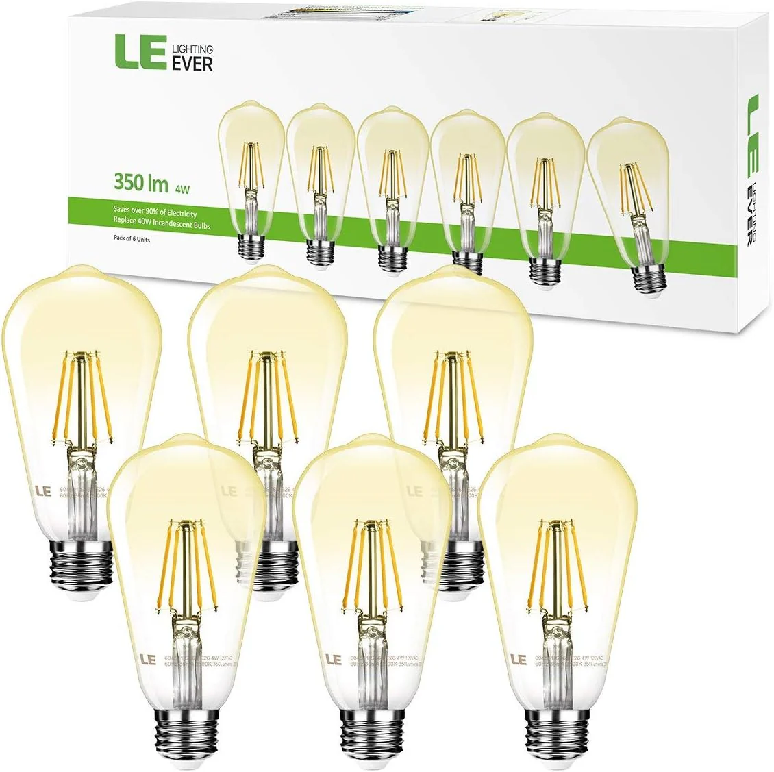 LE ST64 E26 Vintage Edison LED Bulbs - Image 8