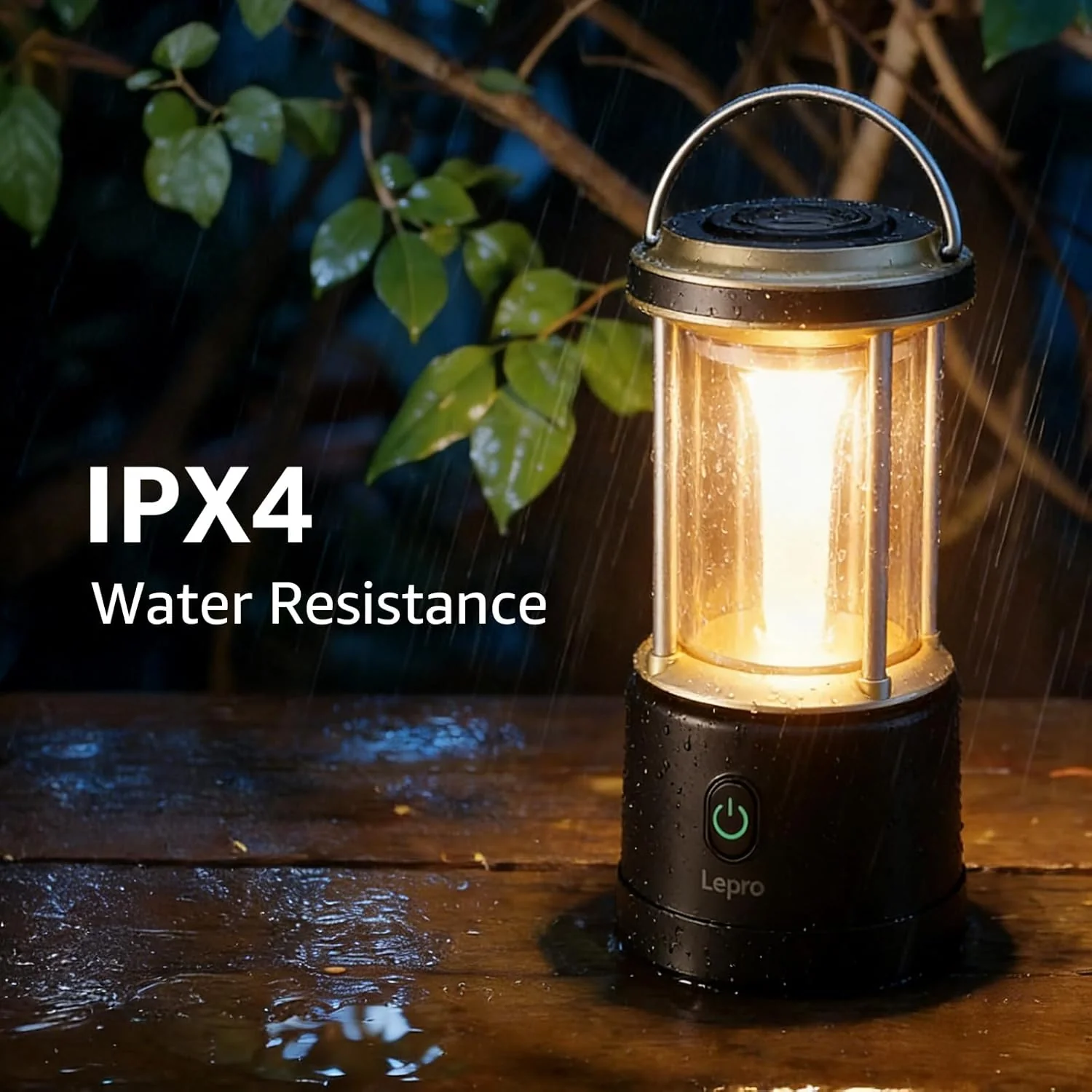 Lepro 1100LM Battery Powered LED Camping Lantern, Waterproof Tent Light with 5 Light Modes, Camping Essentials, Portable Lantern Flashlight for Camping, Emergency Light, Power Outage, Not Rechargeable - Image 5