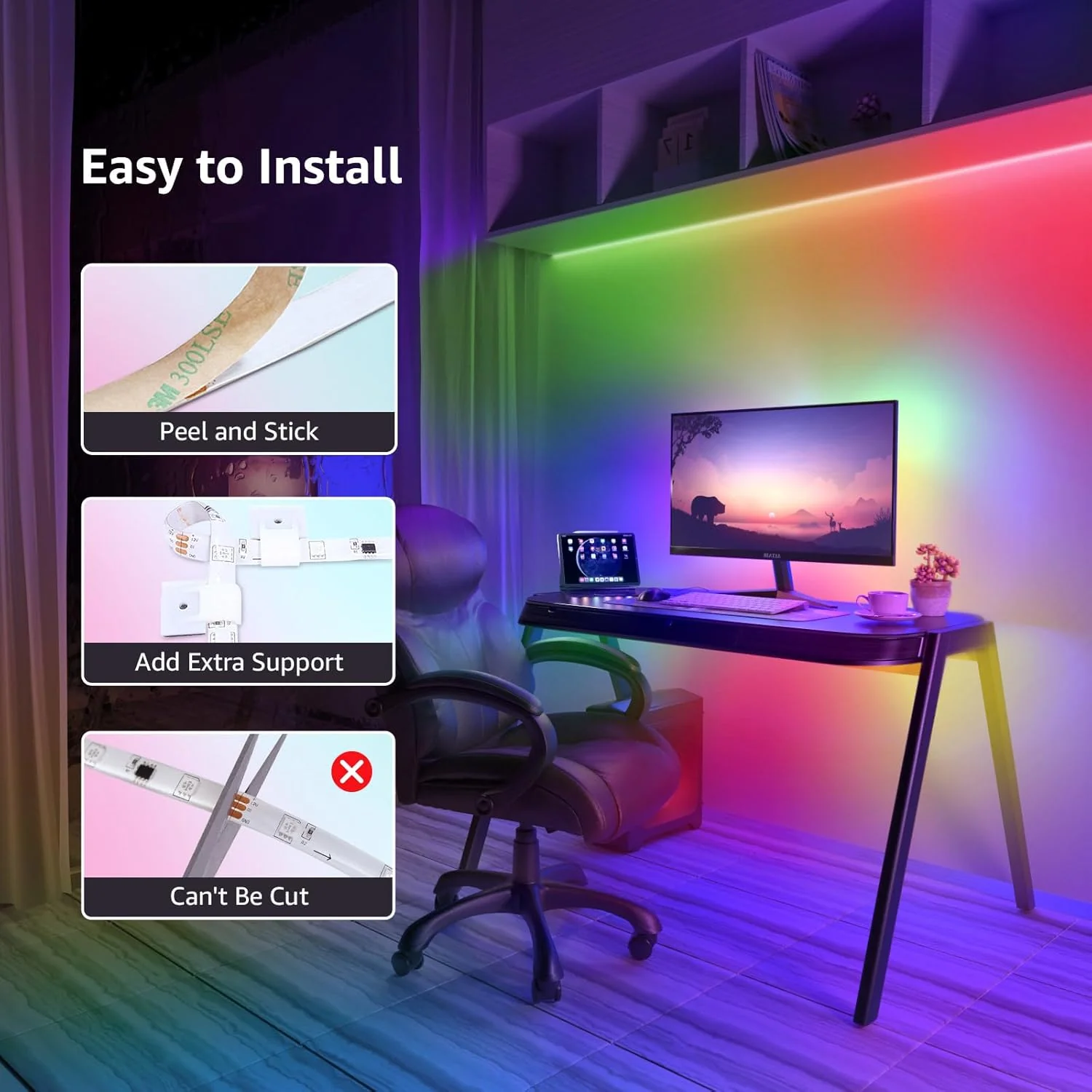 Lepro 16.4ft MagicColor Music Sync LED Strip Lights - Image 9