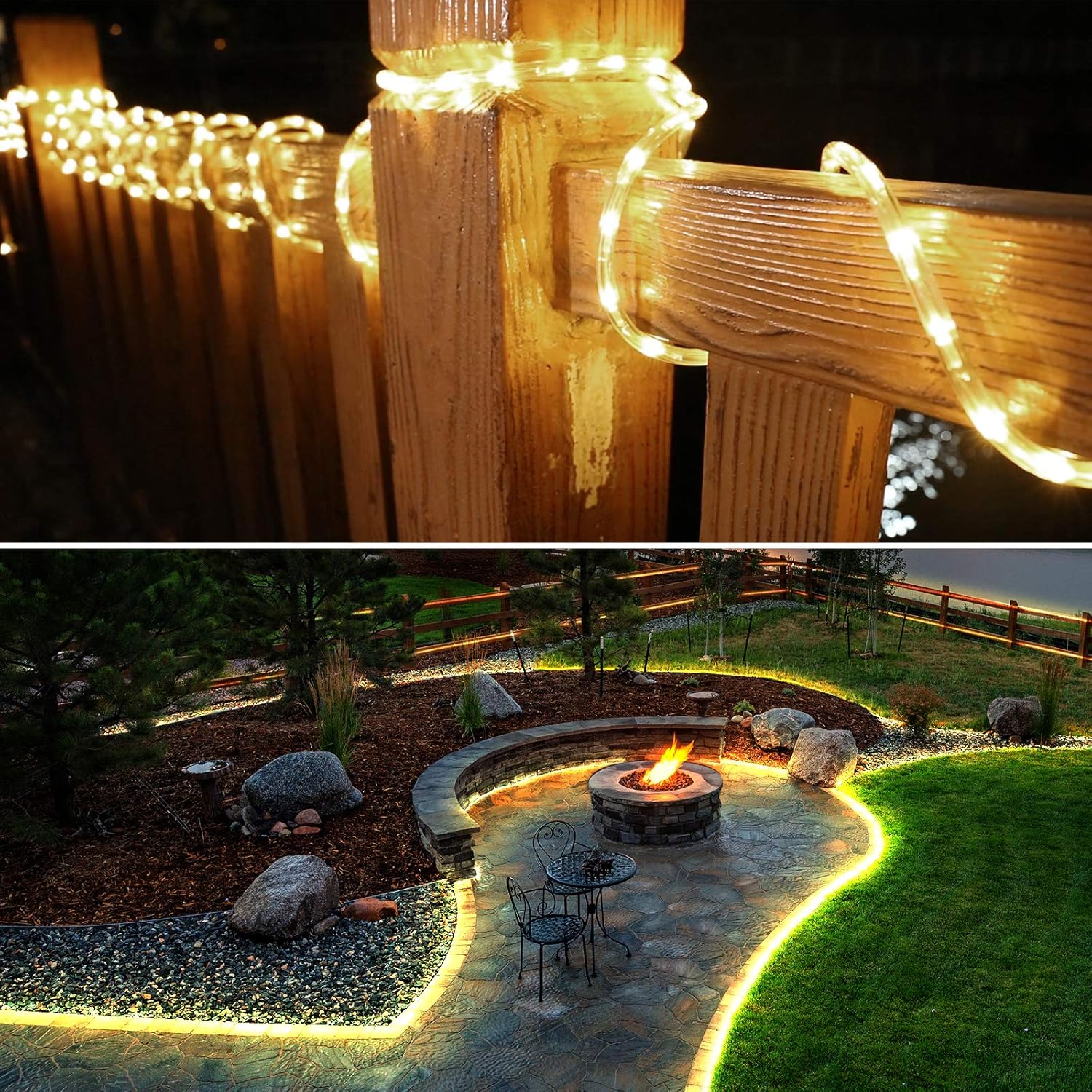 Lepro 33ft 240 LED LED Outdoor Rope Lights, 2700K Warm White - Image 5