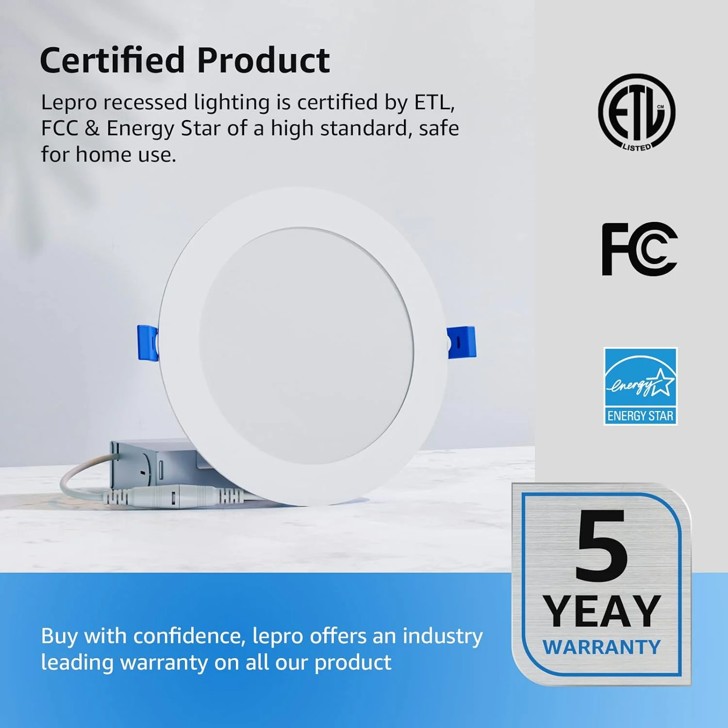 Lepro LED Recessed Lighting Daylight White - Image 6