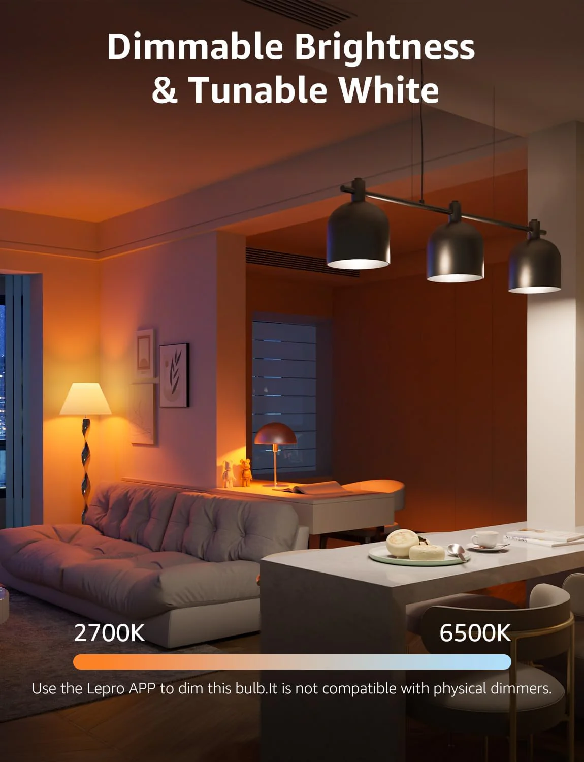 Lepro B3 AI Smart Light Bulbs - 1500LM 100W Equivalent A21 Bulb, WiFi & Bluetooth RGBWW Color Changing, Works with Alexa & Google Assistant, AI Voice Control by App, Music Sync, 2.4GHz Only - Image 4