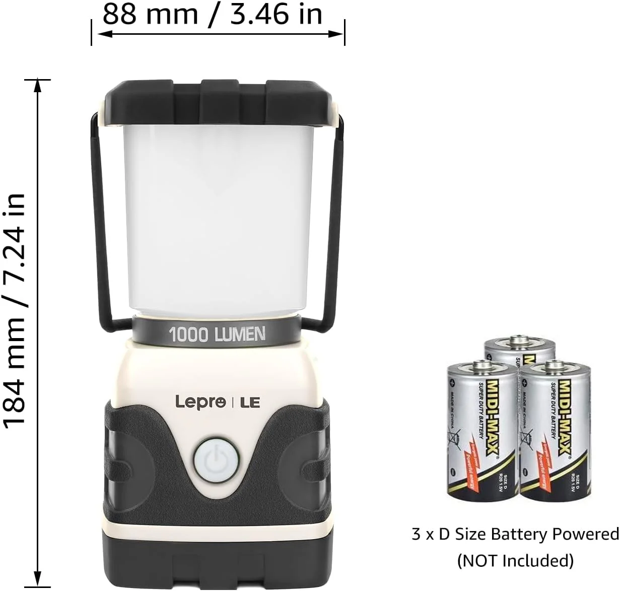 Lepro Battery Powered LED Camping Lantern (Waterproof, 1000LM, 4 Lighting Modes) - Image 4