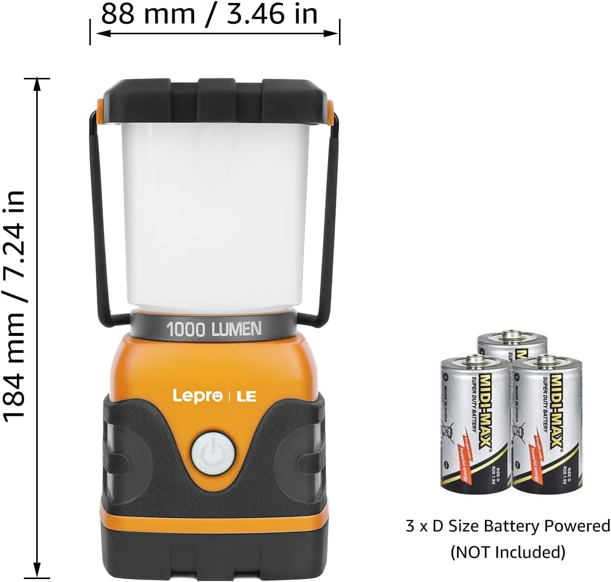 Lepro Battery Powered LED Camping Lantern (Waterproof, 1000LM, 4 Lighting Modes) - Image 4