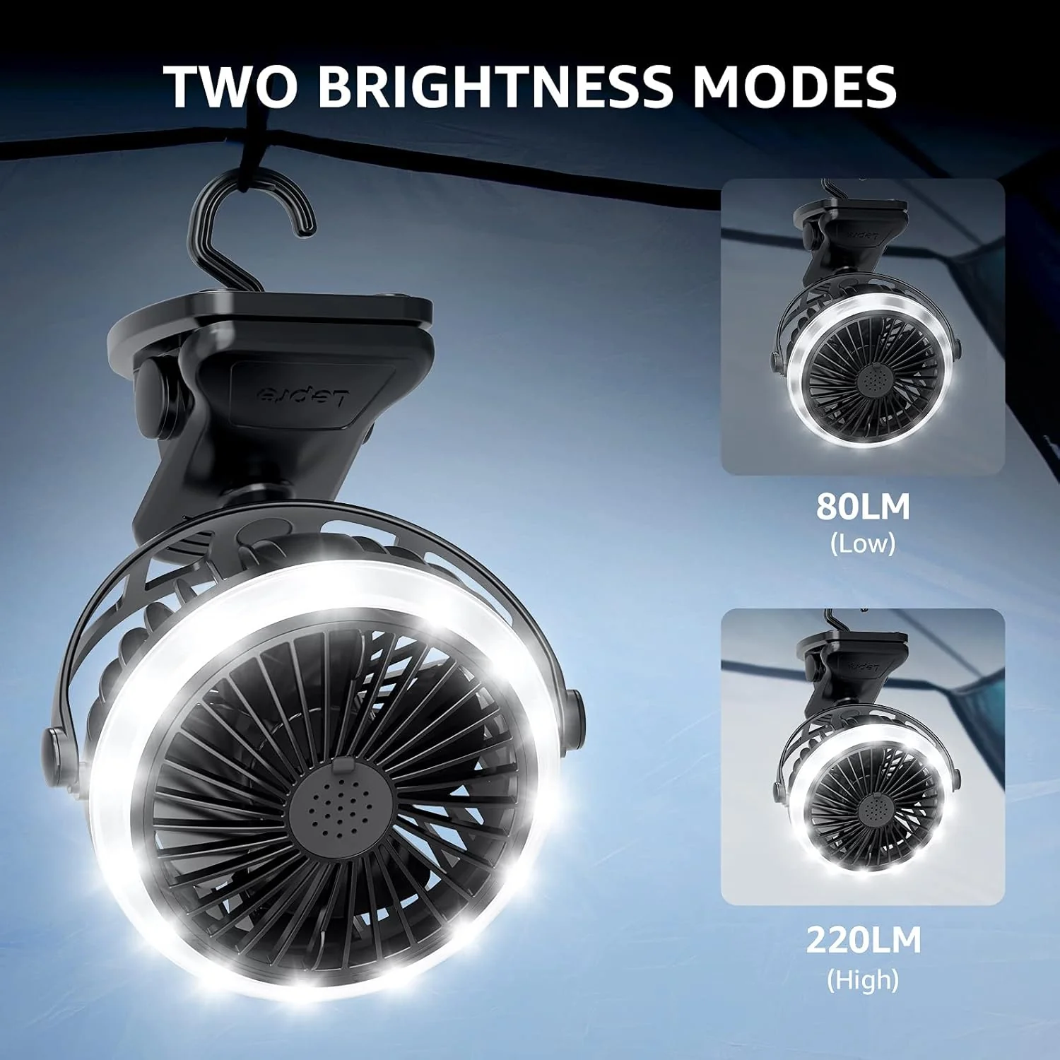 Lepro Camping Lantern with Camping Fan - Image 3