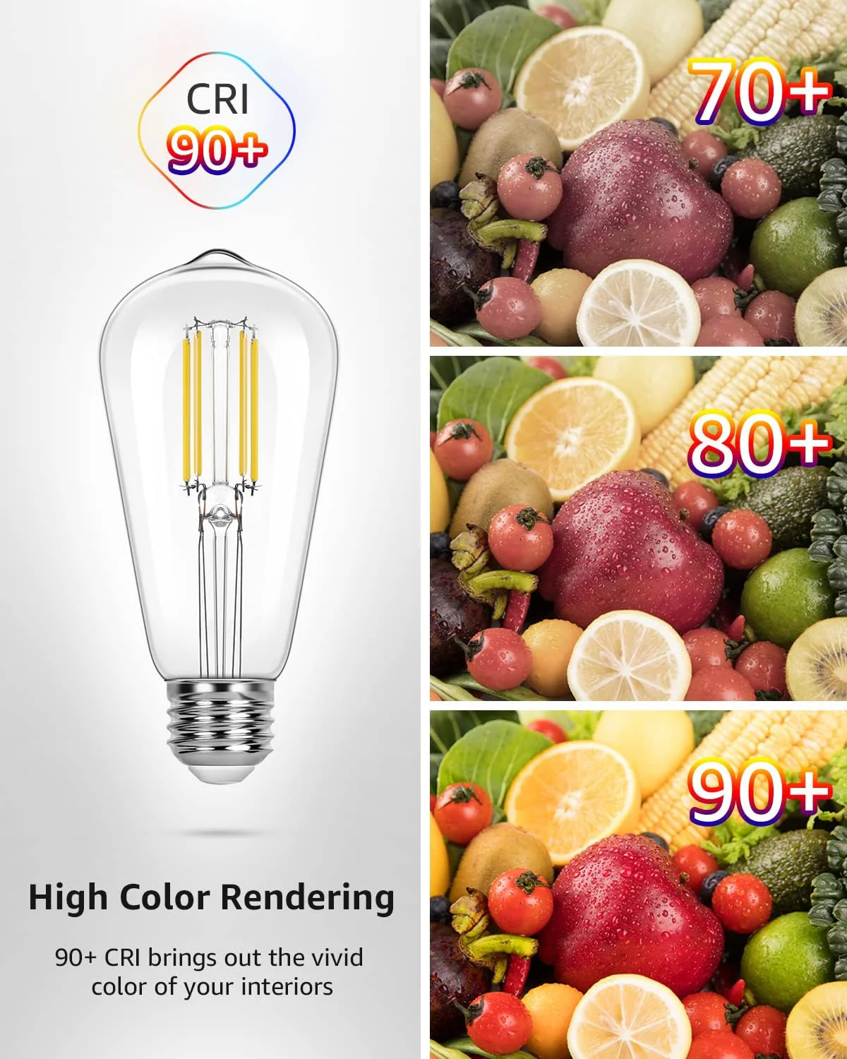 Lepro ST19 Vintage Edison LED Bulbs, Dimmable, E26 Base, 8W (60W Equivalent), 800 Lumens, 2700K Warm White, Clear Glass - Image 6