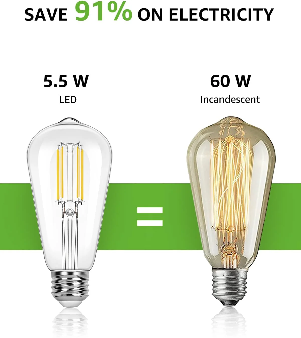 Lepro ST19 Vintage Edison LED Bulbs, Dimmable, E26 Base, 8W (60W Equivalent), 800 Lumens, 2700K Warm White, Clear Glass - Image 7