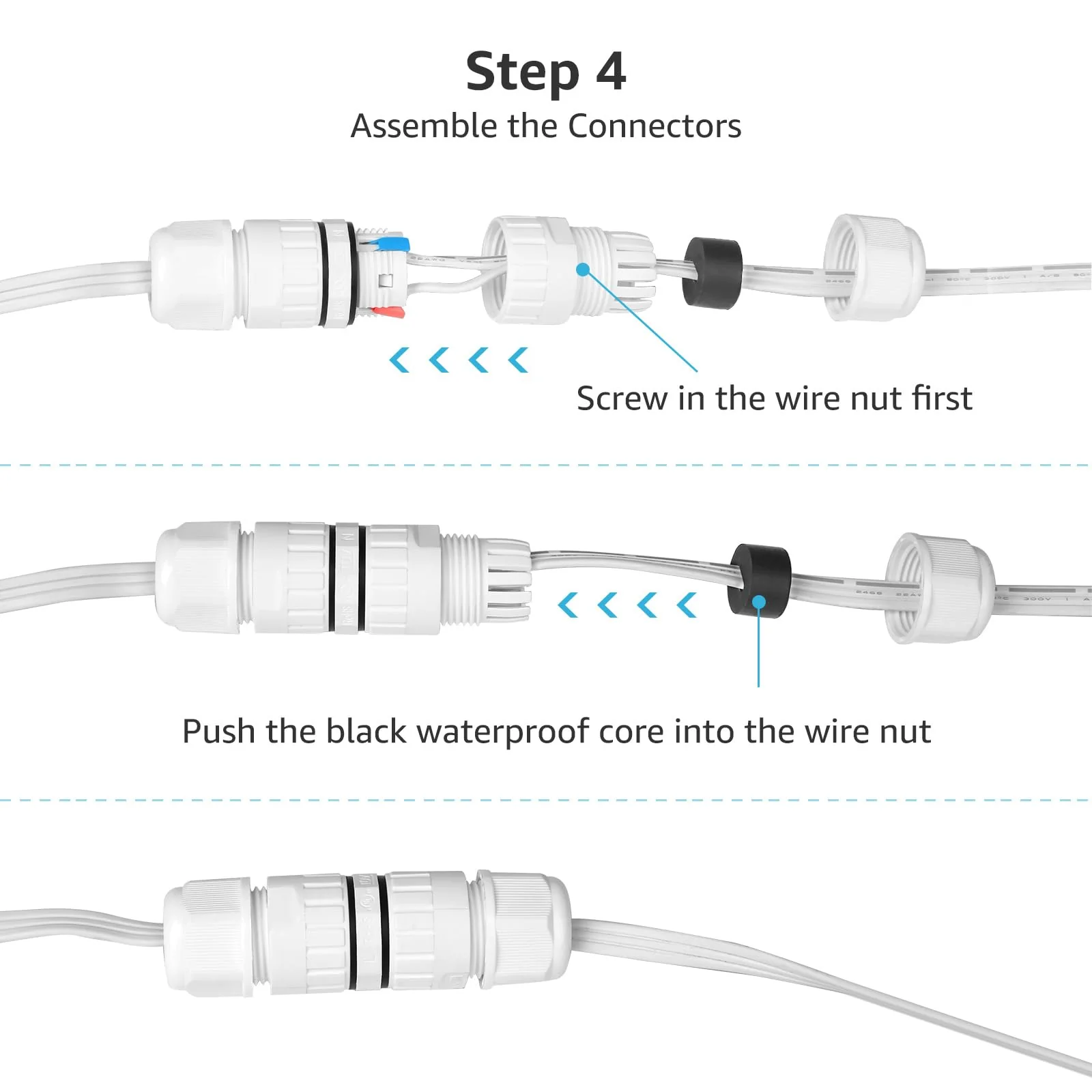 Lepro Extension Cable (20 ft) for Lepro E1 Permanent Outdoor Lights Only, 2 Built in Data Booster/Signal Amplifier - Image 6