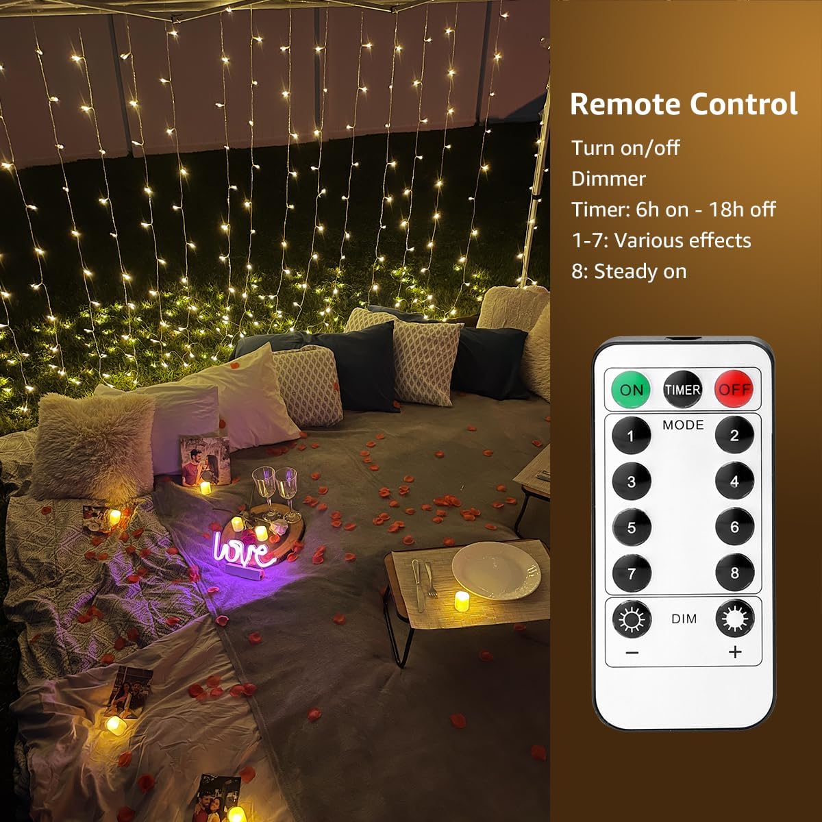 Lepro Fairy Curtain Lights (9.8 x 9.8 ft) - Image 3