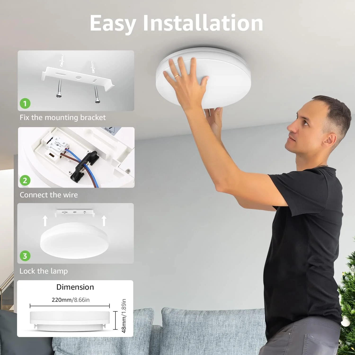 Lepro Flush Mount LED Ceiling Light Fixture - Image 6