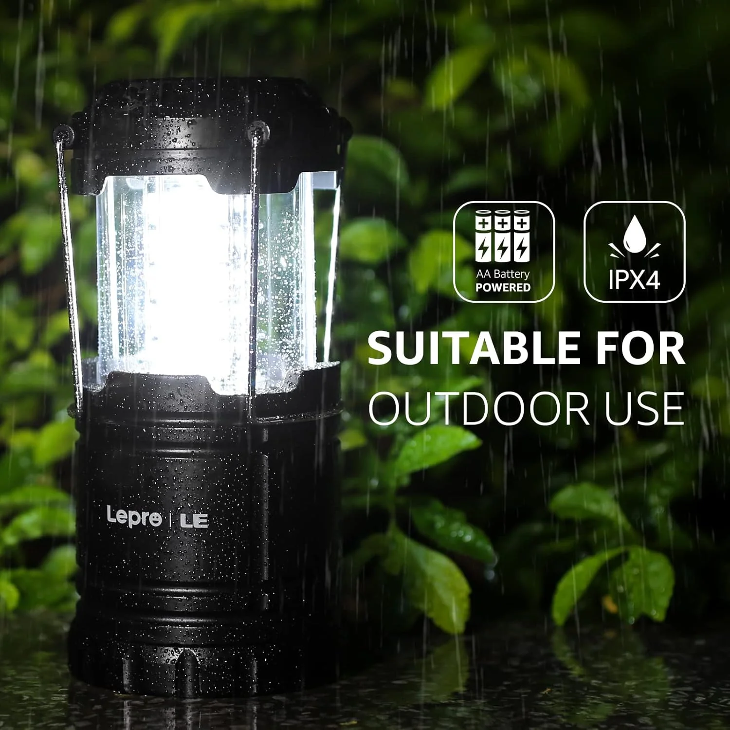 Lepro LED Camping Lantern (190 lm, AA Battery Powered, Waterproof) - Image 4