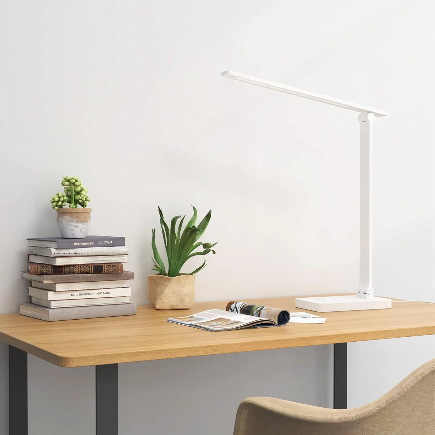 Lepro LED Desk Lamp (Dimmable, White, with USB Charging Port) - Image 4