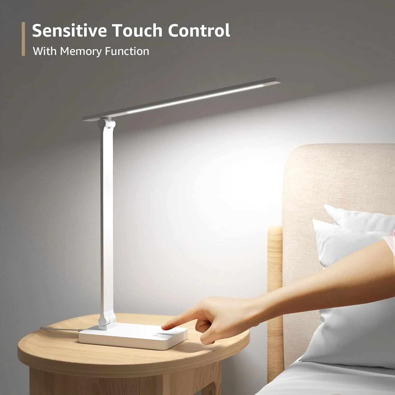 Lepro LED Desk Lamp (Dimmable, White, with USB Charging Port) - Image 7
