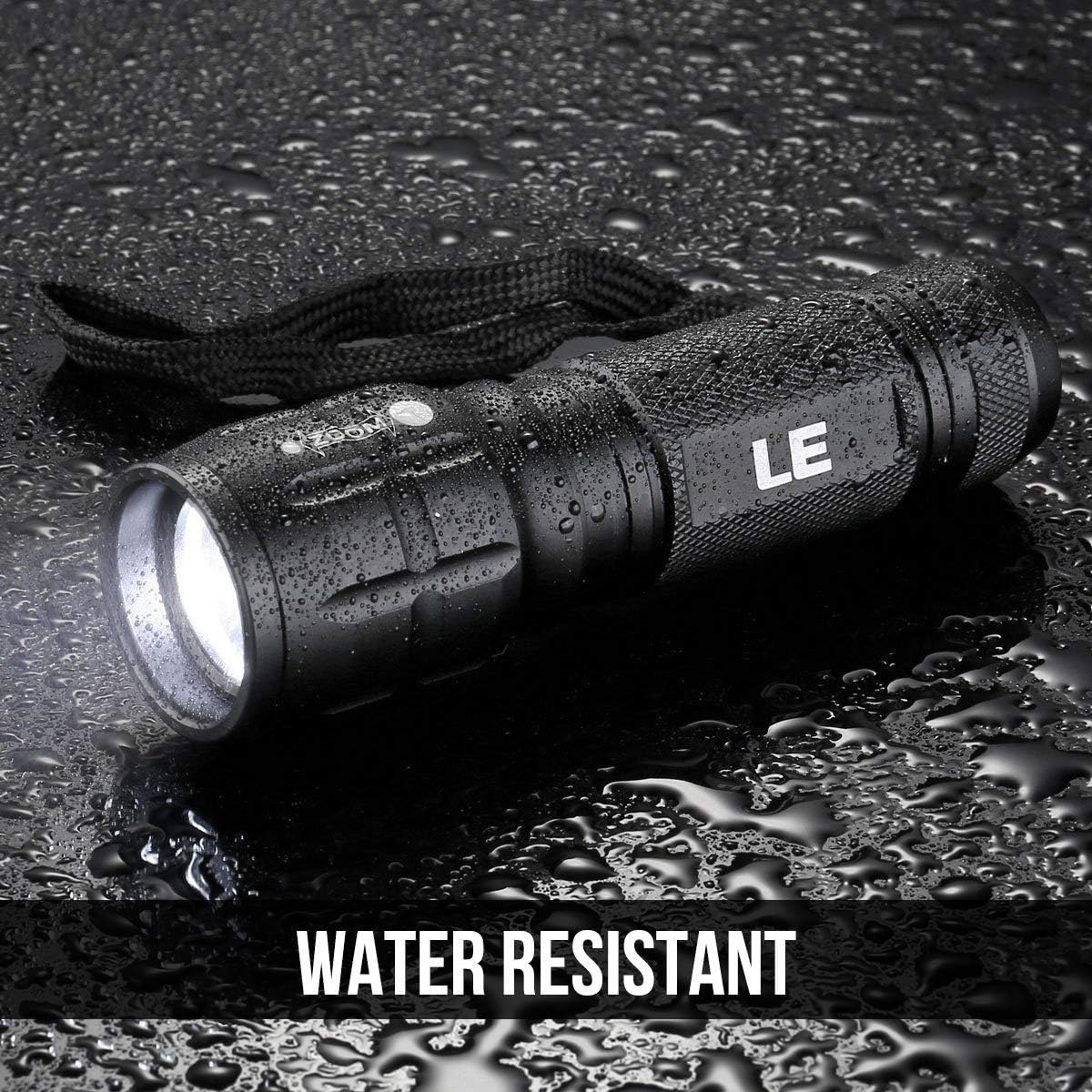 Lepro Portable LED Flashlight – High Lumens, Waterproof (Black, AAA Batteries Included) - Image 6