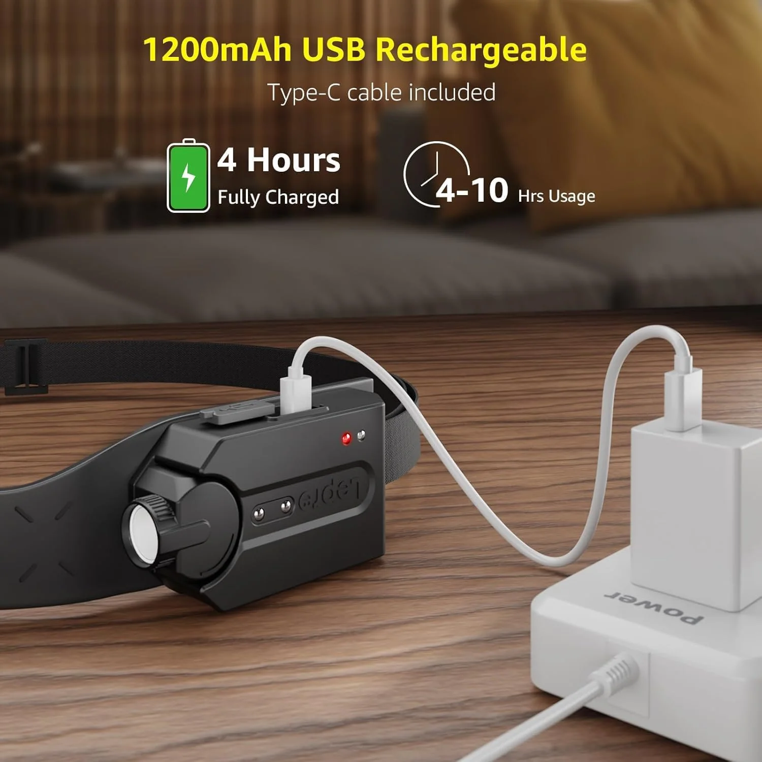 Lepro Rechargeable LED Headlamp - Super Bright Headlamp with Motion Sensor - Image 6
