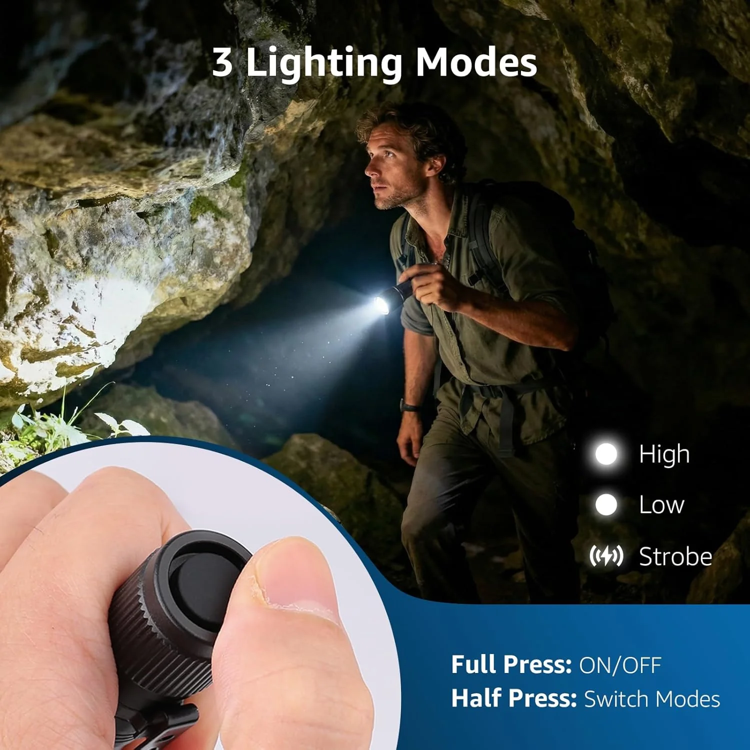 Lepro LED Mini Flashlight High Lumens with Clip, Waterproof, Energy Saving, Portable for Outdoor, Emergency, AA Batteries Included, Tactical & Camping Accessories - Image 3