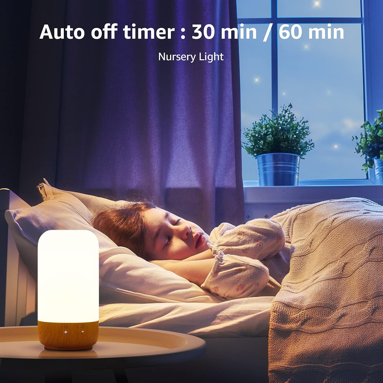 Lepro RGB Ambient Table Lamp with Wood Grain Base, Dimmable & Color Changing - Image 5