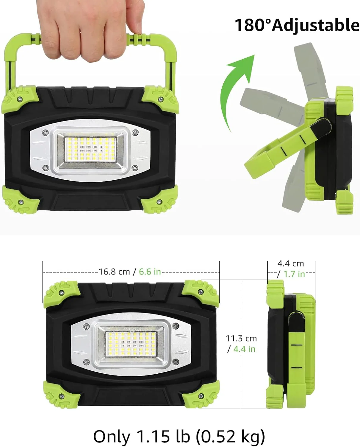 Lepro Portable LED Work Light, 20W, Rechargeable Outdoor Flood Light, Power Bank for Hiking, Working, Car Repairing, Workshop and More - Image 7