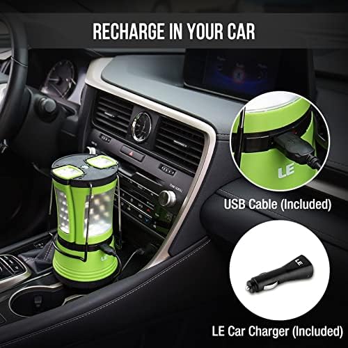 Lepro Rechargeable Camping Lantern (600 Lumens, Detachable Flashlight with USB & Car Charger) - Image 5