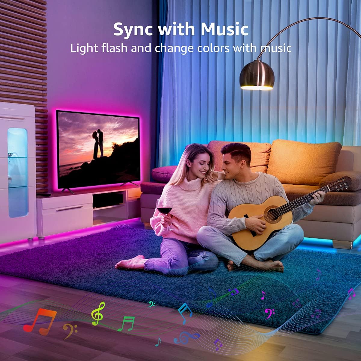 Lepro Smart LED Strip Lights 16.4ft Music Sync Color Changing - Image 4