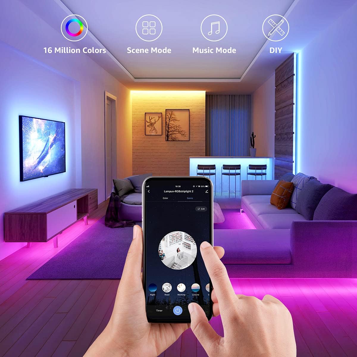 Lepro Smart LED Strip Lights 16.4ft Music Sync Color Changing - Image 8