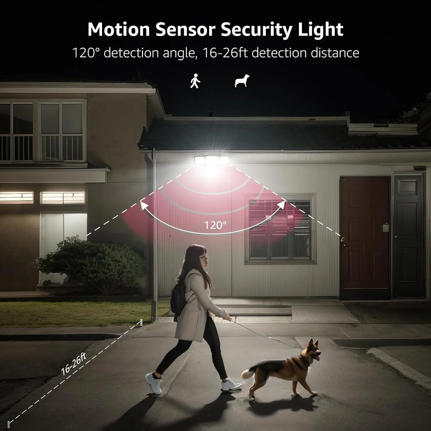 Lepro Solar Motion Sensor Flood Lights with Separate Solar Panel - 1000LM - Image 4