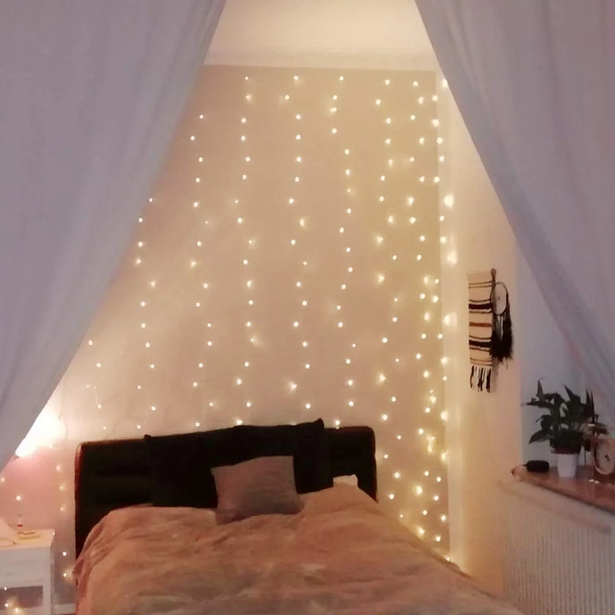 Lepro Warm White Dimmable Curtain Lights 9.8*9.8ft