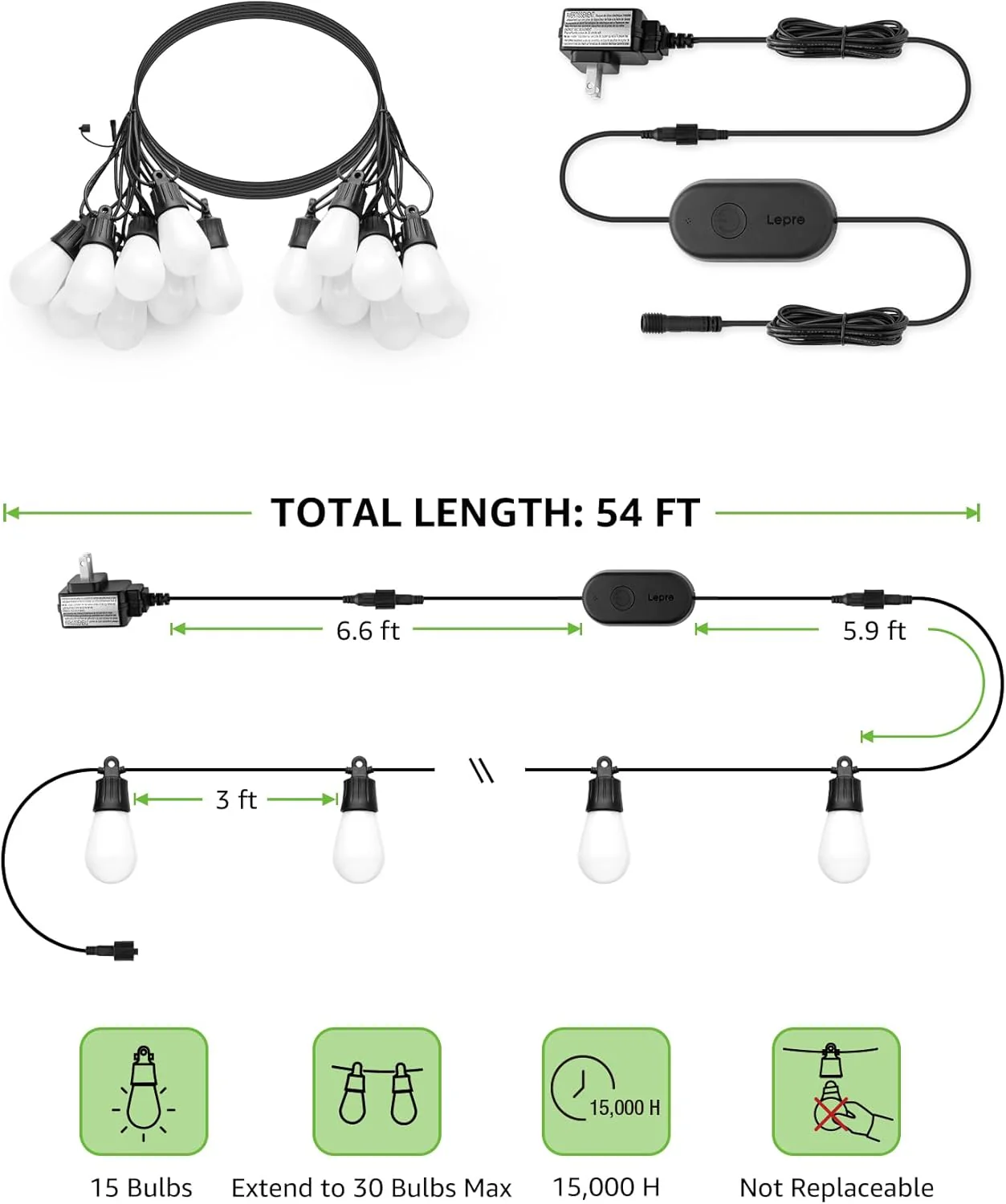 Lepro ZB1 AI-Powered Smart Outdoor String Lights - Image 3