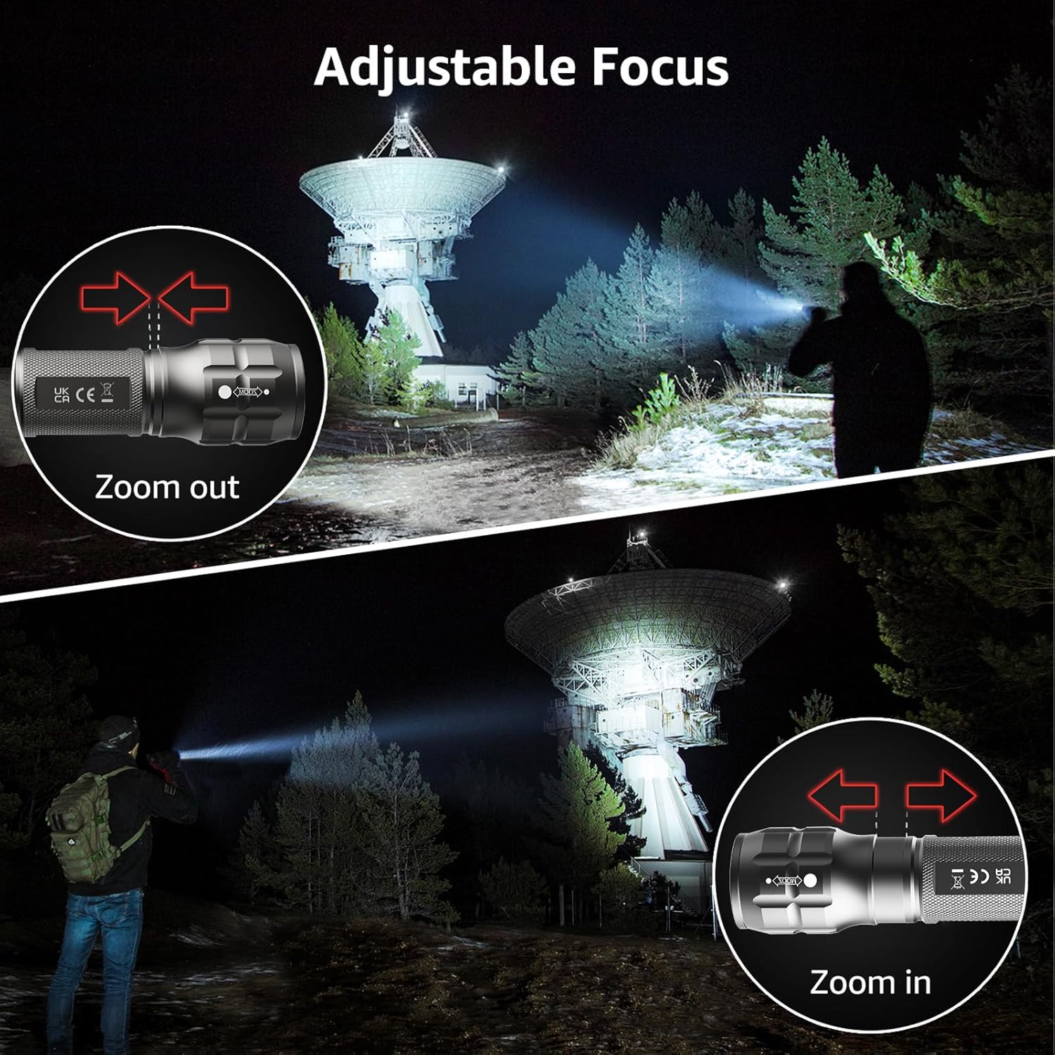 Lepro Portable LED Flashlight – High Lumens, Waterproof (Gray, AAA Batteries Included) - Image 2