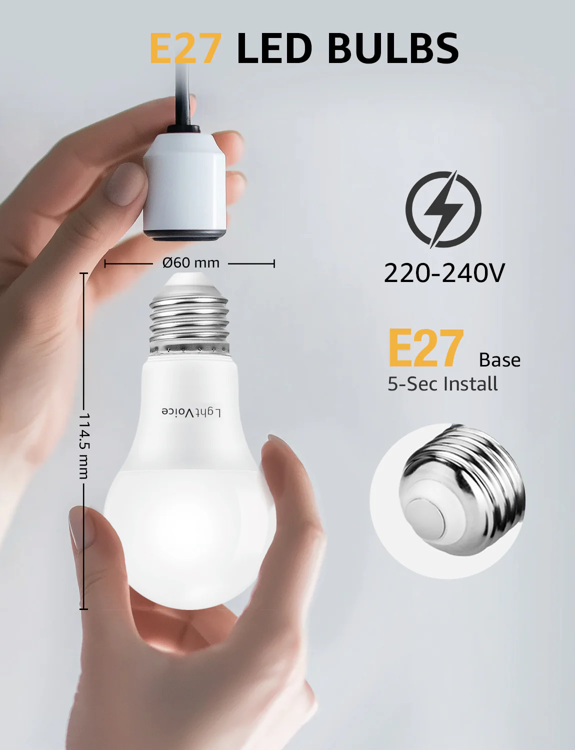 LightVioce A19 Dimmable LED Light Bulbs - Image 8